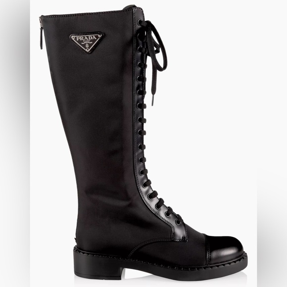 Prada Shoes - 🔥🔥🔥 Prada Lace-Up Knee-High Leather Boots